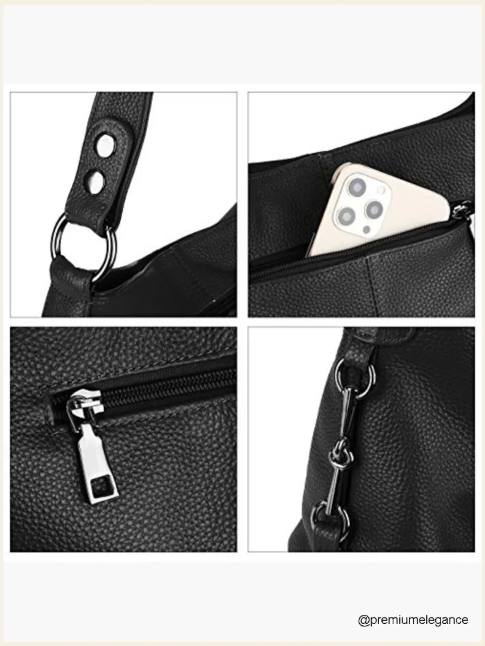 Genuine Leather Hobo Bag Crossbody Shoulder Purse